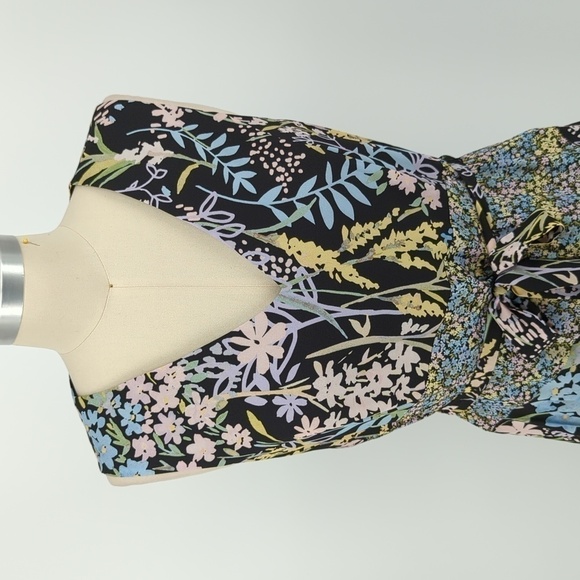 Calvin Klein Floral Asymmetrical Dress Black Pink 8 bohemian wedding party - Picture 3 of 7